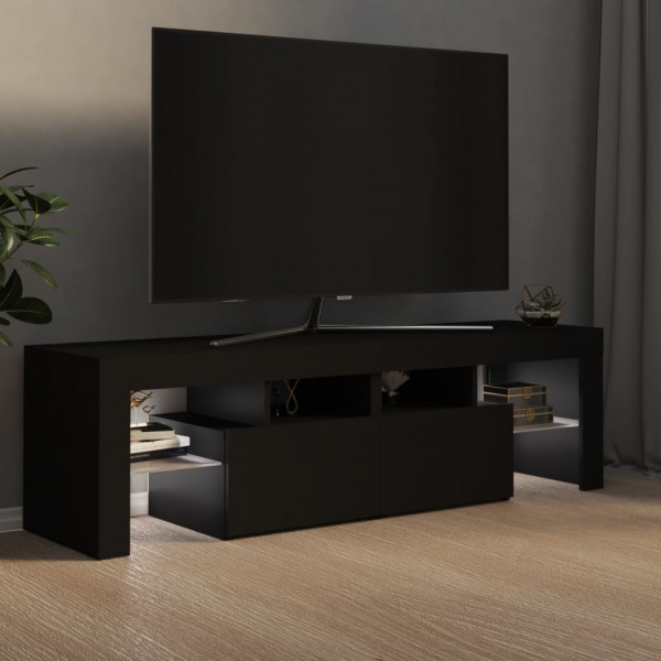 Mueble de TV con luces LED negro 140x36.5x40 cm M 3