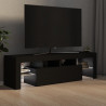 Mueble de TV con luces LED negro 140x36.5x40 cm 3