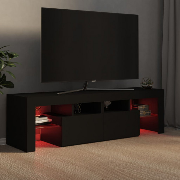 Mueble de TV con luces LED negro 140x36.5x40 cm M 5