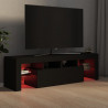 Mueble de TV con luces LED negro 140x36.5x40 cm 5