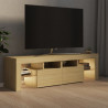 Mueble de TV con luces LED color roble Sonoma 140x36.5x40 cm 3