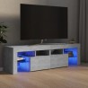 Mueble de TV con luces LED gris hormigón 140x36.5x40 cm 1