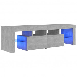 Mueble de TV con luces LED gris hormigón 140x36.5x40 cm H