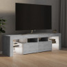 Mueble de TV con luces LED gris hormigón 140x36.5x40 cm 5