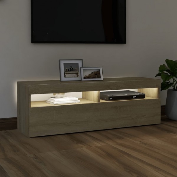 Mueble de TV con luces LED roble Sonoma 120x35x40 cm M 3