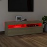Mueble de TV con luces LED roble Sonoma 120x35x40 cm 4