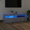 Mueble de TV con luces LED gris hormigón 120x35x40 cm 1