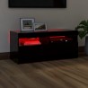 Mueble de TV con luces LED negro 90x35x40 cm 5
