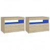 Móveis de TV com luzes LED 2 pcs 60x35x40 cm carvalho sonoma 2