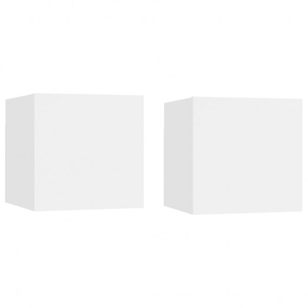 Muebles de pared para TV 2 uds blanco 30.5x30x30 cm M 2