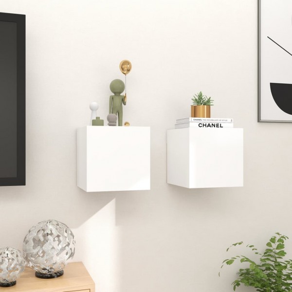 Móvel de TV de parede 2 pcs 30.5x30x30 cm branco M 3