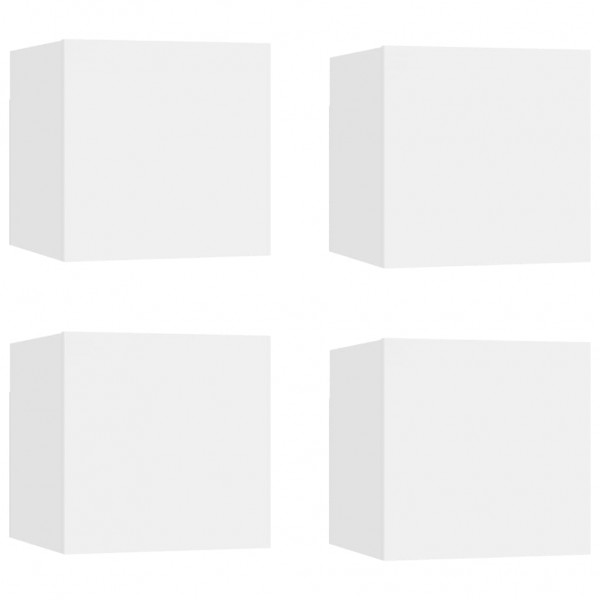 Móvel de TV de parede 4 pcs 30.5x30x30 cm branco M 2