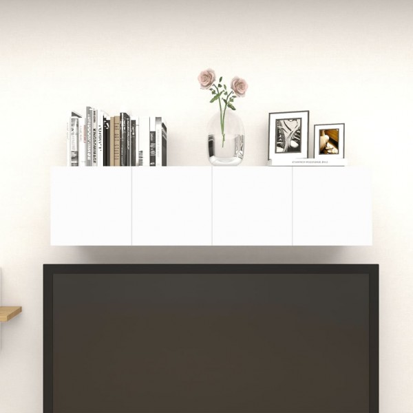 Móvel de TV de parede 4 pcs 30.5x30x30 cm branco M 4