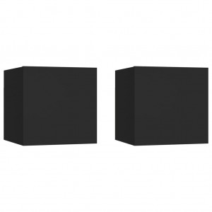 Móvel de TV de parede 2 pcs 30.5x30x30 cm preto H