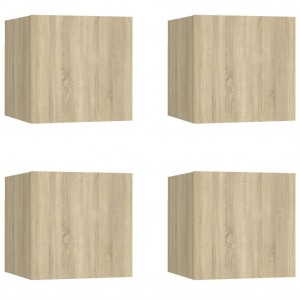 Móveis de TV de parede 4 pcs 30.5x30x30 cm carvalho sonoma H