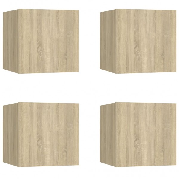 Móveis de TV de parede 4 pcs 30.5x30x30 cm carvalho sonoma M 2