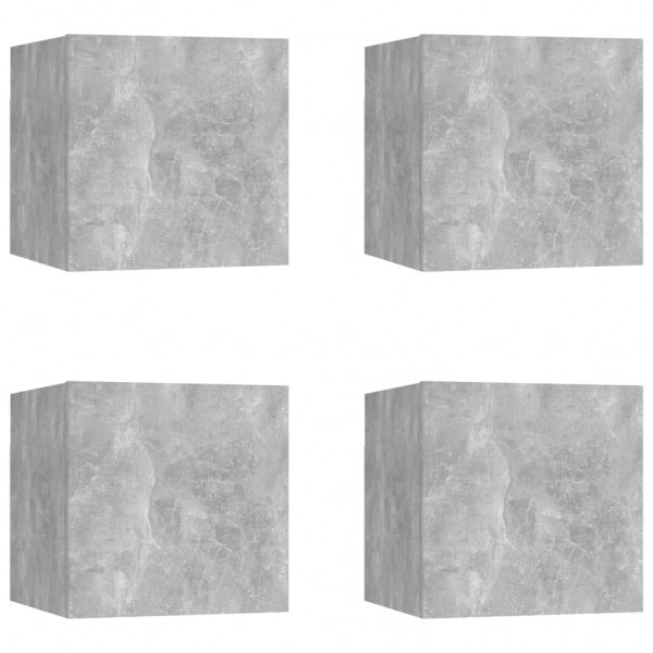 Muebles de salón de pared 4 uds gris hormigón 30.5x30x30 cm M 2