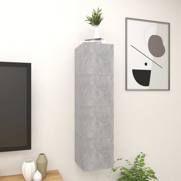 Muebles de salón de pared 4 uds gris hormigón 30.5x30x30 cm M 3