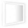 Espejo de baño LED acrílico blanco 60x8.5x37 cm 2