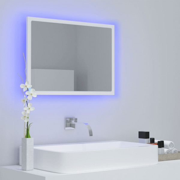 Espejo de baño LED acrílico blanco 60x8.5x37 cm M 3
