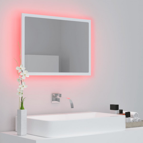 Espejo de baño LED acrílico blanco 60x8.5x37 cm M 5