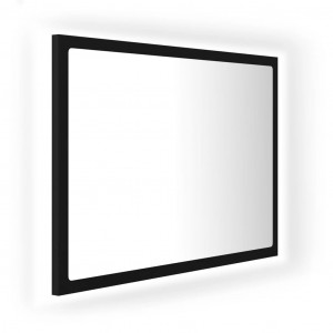 Espelho de casa de banho com LED 60x8.5x37 cm acrílico preto H