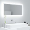 Espelho casa banho c/ LED 90x8.5x37cm acrílico branco brilhante 1
