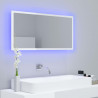 Espelho casa banho c/ LED 90x8.5x37cm acrílico branco brilhante 5