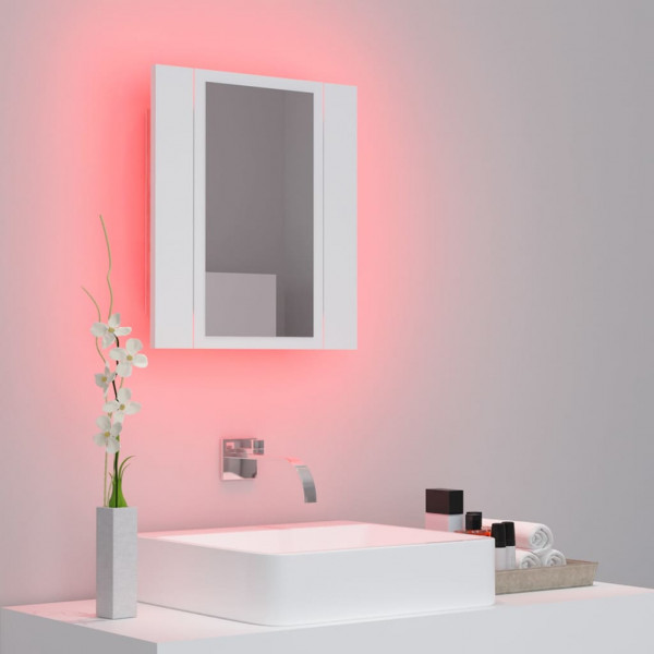 Armario espejo de baño con luz LED acrílico blanco 40x12x45 cm M 5