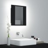 Armario espejo de baño con luz LED acrílico negro 40x12x45 cm 4