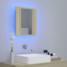 Armario espejo de baño LED acrílico roble Sonoma 40x12x45 cm 3