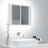 Armario espejo de baño con luz LED acrílico blanco 60x12x45 cm 2