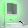 Armario espejo de baño con luz LED acrílico blanco 60x12x45 cm 4