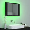 Armario espejo de baño con luz LED acrílico negro 60x12x45 cm 5