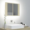 Armario espejo de baño LED acrílico roble Sonoma 60x12x45 cm 1