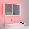 Armario espejo de baño con luz LED acrílico blanco 80x12x45 cm 5