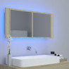 Armario espejo de baño LED acrílico roble Sonoma 100x12x45 cm 5
