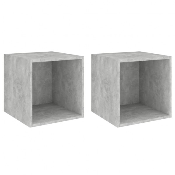 Armario de pared 2 uds madera gris hormigón 37x37x37 cm M 2