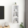 Mueble de pared para TV madera contrachapada blanco 37x37x107cm 4