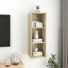 Mueble de pared para TV madera contrachapada roble 37x37x72 cm 4