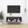 Mueble TV pared madera contrachapada gris brillo 37x37x107 cm 1