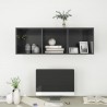 Mueble TV pared madera contrachapada gris brillo 37x37x107 cm 5