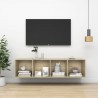 Mueble TV pared contrachapada color roble Sonoma 37x37x142.5 cm 1