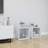 Muebles para TV 2 uds madera contrachapada blanco 37x35x37 cm 1