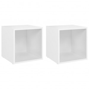 Móveis de TV 2 pcs 37x35x37 cm derivados de madeira branco H