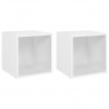 Muebles para TV 2 uds madera contrachapada blanco 37x35x37 cm 2