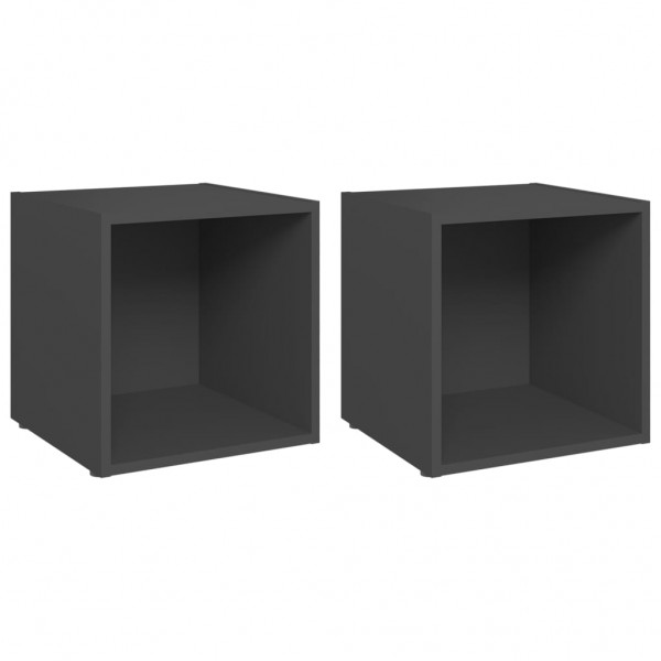Móveis de TV 2 pcs 37x35x37 cm derivados de madeira cinzento M 2