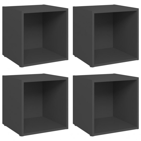 Muebles para TV 4 uds madera contrachapada gris 37x35x37 cm M 2