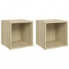 Muebles de TV 2uds madera contrachapada roble Sonoma 37x35x37cm 2