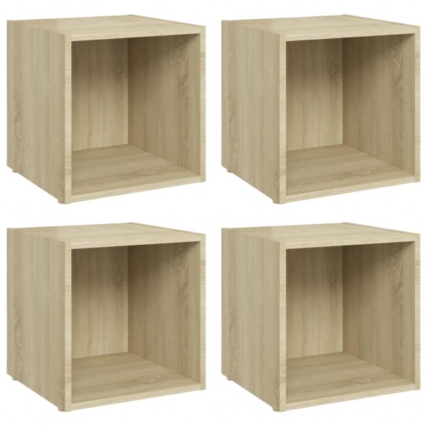 Muebles de TV 4uds madera contrachapada roble Sonoma 37x35x37cm M 2